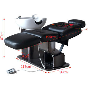 Conjunto <span class=keywords><strong>de</strong></span> <span class=keywords><strong>Lavacabezas</strong></span> y Silla Tipo Semi-Reclinable para Salón <span class=keywords><strong>de</strong></span> Belleza, Baño y Uso en Hoteles, Diseño Contemporáneo Impermeable y Ecológico - Product Image 6