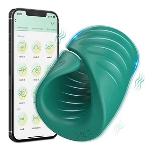 男性自慰器阴茎训练龟头训练器刺激器振动器带应用控制延迟公鸡环男性龟头训练器 - Product Image 5