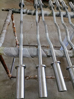 Ensemble de barres d'haltères ZY Commercial, barre EZ Curl standard de 50 mm, barres d'haltères filetées avec support de rangement pour salle de sport
