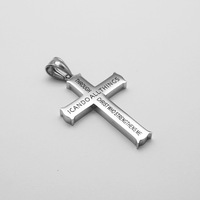 Pendentif en acier inoxydable PVD étanche et anti-ternissement avec croix et verset biblique Philippiens 4:13, bijoux de mode raffinés, colliers pour hommes