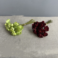 HH203 Vente en gros de fleurs de camélia faites à la main en soie artificielle Lot de 6 pièces pour centres de table de mariage ou fleurs décoratives