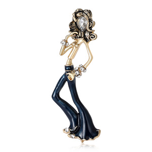 ZHENXUN Broche de mode en alliage émaillé pour femme, style Tango, accessoire vestimentaire de créateur, pour subcultures et femmes élégantes, avec personnalité et caractère - Product Image 3