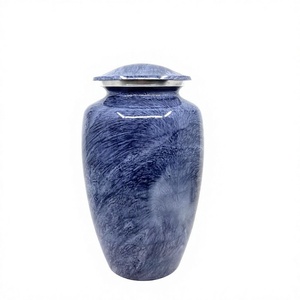 Green Marble Finish Cremation Urn for Ashes <b>Large</b> Adult Memorial Ashes Urn Metal Burial Container <b>Jar</b> - Product Image 2