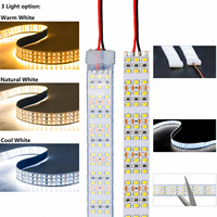 Bande LED multi-rangs DC12V 24V haute densité SMD, ruban flexible étanche en silicone pour éclairage commercial de meubles, vente en gros