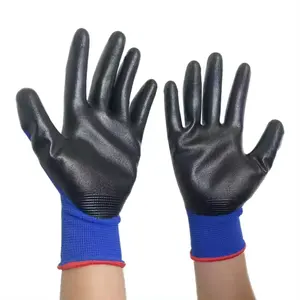 Chinese Supplier manufacturing black hand yarn for knitting intco nitrile hand nitrile foam coated safety gloves for work