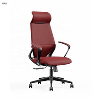Chaise de bureau de direction à dossier haut pivotant Boss Accoudoir en aluminium en cuir véritable en aluminium PU pour le bureau