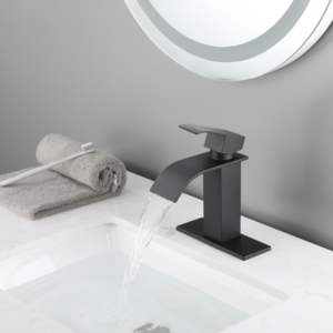 Grifo de Baño Contemporáneo Db de un Solo Grifo con Caño en Cascada, Latón Pulido, Montaje en Suelo, 1 Orificio, Válvula de Cerámica - Product Image 6