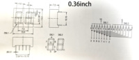 Afficheur LED 7 segments 0,36 pouce, 2 chiffres, lumière rouge, haute luminosité, lecture claire, mini-appareil électronique, affichage de l'état à double chiffre