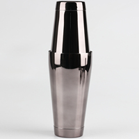 Ensemble de 10 shakers à cocktails Boston personnalisés en acier inoxydable noir, 750 ml/600 ml, outils de bar en métal lesté pour mélanger les boissons, jetables