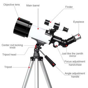 천문학 망원경 굴절 70mm 조리개 400mm 하늘 감시자 우주 관측 달 어린이를위한 삼각대와 스코프 - Product Image 3