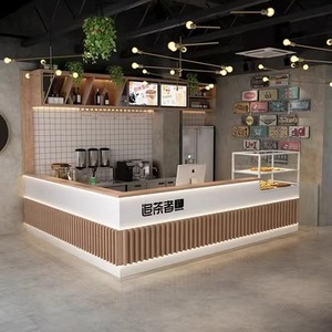 M2 Display Industrial L Shape LED Restaurante <span class=keywords><strong>Bar</strong></span> Diseño Té de la leche <span class=keywords><strong>Bar</strong></span> Mostrador Vino Celler <span class=keywords><strong>Bar</strong></span> Cafetería Tienda Diseño Café <span class=keywords><strong>Bar</strong></span> Mostrador - Product Image 4
