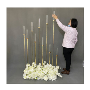 Décoration de table de mariage, candélabre, porte-bougie, bougeoir décoratif en <span class=keywords><strong>métal</strong></span> et acrylique - Product Image 1