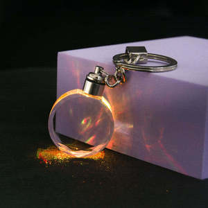 Llavero decorativo con colgante para bolso, figura de juego de Anime de impacto, Mini llavero de cristal colorido 3D - Product Image 1