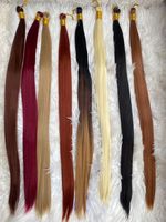 Extensions de cheveux synthétiques lisses de 26 pouces, fibres résistantes à la chaleur, pour tresses bohèmes