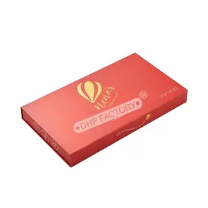 Hadiah Logo unik kemasan kertas magnetik tipis kotak hadiah lipat untuk kedatangan coklat dengan sisipan