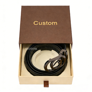 Caja de Regalo de Papel y Cuero con Logotipo Personalizado Reutilizable, Caja de Embalaje de Lujo con Cajón para Accesorios de Moda - Product Image 3