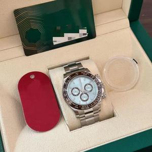 นาฬิกาดำน้ำอัตโนมัติคุณภาพดีที่สุดสำหรับผู้ชาย ตัวชี้สีฟ้าไอซ์บลู โครโนกราฟ ทาคีมิเตอร์ คริสตัลแซฟไฟร์ สแตนเลสสตีล - Product Image 6