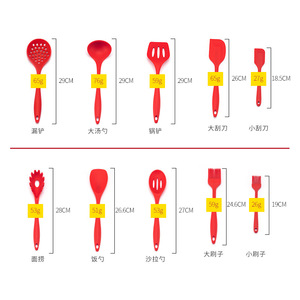 Juego de utensilios de cocina de silicona, juego de cinco piezas que incluye espátula, cuchara para wok, colador, cuchara para arroz, sartén antiadherente, espátula de silicona. - Product Image 5