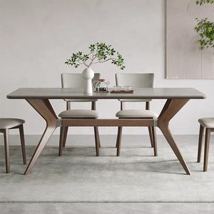 <span class=keywords><strong>Table</strong></span> à dîner rectangulaire extensible moderne et durable Wayon en bois avec base robuste pour restaurants haut de gamme - Product Image 1