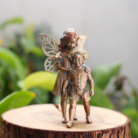 Prêt à expédier : Statue de fée gardienne en résine, Sœur et frère, style antique, décoration fantaisie pour la maison et le jardin