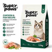 Makanan Kucing Formula Ayam & Ikan untuk Semua Usia, Kesehatan Kulit & Bulu, Dukungan Pencernaan, Pertumbuhan Otot & Perawatan Sendi