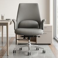 Chaises de bureau contemporaines en cuir pour cadres, directeurs, PDG, avec dossier moyen et hauteur réglable