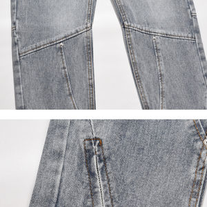 <span class=keywords><strong>Abbigliamento</strong></span> <span class=keywords><strong>uomo</strong></span> personalizzato all'ingrosso <span class=keywords><strong>uomo</strong></span> nero Jeans larghi stile HipHop giovani uomini Patchwork Jeans di colore chiaro - Product Image 5