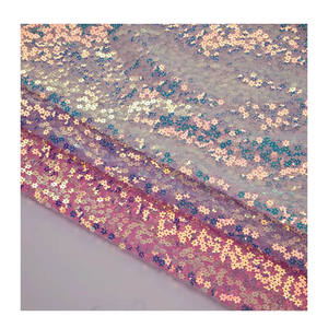 <span class=keywords><strong>Tela</strong></span> de lentejuelas de colores, base de malla, material de poliéster 100%, 3 mm - Product Image 1