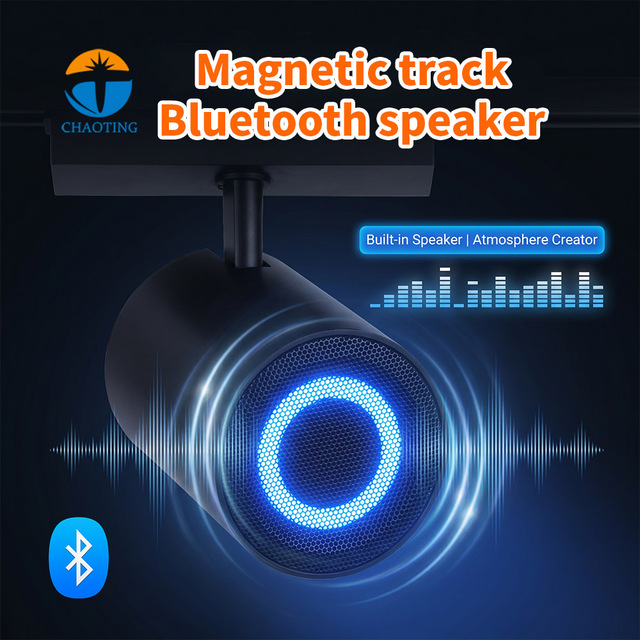 Modern Ultra-Thin Aluminum Led Magnetic Track Lighting External Speaker System Customizable European Design Home Office Music