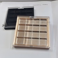 Palette de fards à paupières cosmétiques carrée personnalisée 12 couleurs, design à clapet, emballage vide en plastique ABS pour la vente en gros