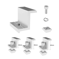 UISOLAR Z Support de montage solaire, pince intermédiaire en aluminium anodisé, surface argent naturel, 35mm/40mm, pinces solaires réglables