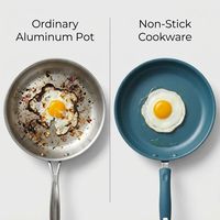 Ensemble de 11 ustensiles de cuisine antiadhésifs en aluminium, poignées douces au toucher, couvercles en verre, casseroles et poêles pour la maison, la cuisine et les restaurants