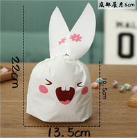 Fournitures de pâques, sac de paquet de gâteau de bonbons de cuisson de collation d'oreille de lapin sac de biscuits d'oreille de lapin sacs Mylar