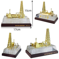 Souvenir verre décor à la maison Mini Antique trophée personnalisé Construction modèle Sculpture artisanat cadeau laiton plaqué or 1 pièce