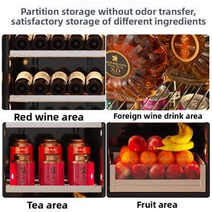 Ультратонкий двухдверный винный шкаф с постоянной температурой, встроенный холодильник со ледяным баром для домашней вечеринки, охладители для вина - Product Image 4