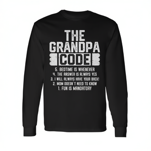 T-shirt à manches longues The Grandpa Code, cadeau pour la fête des pères pour grand-père - Product Image 2