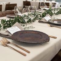 Assiette de présentation en plastique PP de 13 pouces, sans BPA, durable, de luxe, peinte à la main, couleur personnalisée, pour hôtels et restaurants – Meilleures ventes