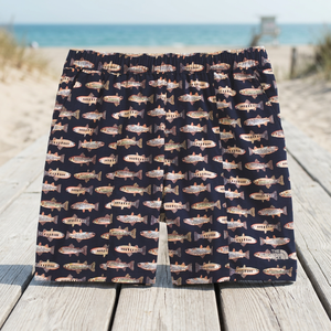 Customized Casual Men's High Quality Summer Beach Board Shorts <b>Mid</b> Print Canvas Waterproof Quick Dry Double <b>Layer</b> Lining - Product Image 3