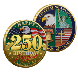 Pièce commémorative en métal sur le thème « God Bless America », artisanat métallique, médaille du 250e anniversaire, décoration patriotique, cadeau de collection - Product Image 4