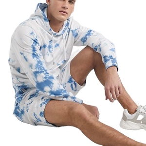 Conjunto de pantalones cortos y sudaderas con capucha para hombre, moda informal personalizada, venta al por mayor, verano, dos piezas - Product Image 1