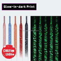 Lacets imprimés avec logo plat personnalisé Lacets de 8mm personnalisés Lacets texte avec logo phosphorescent