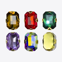 Strass en verre rectangulaires à dos plat de haute qualité, écologiques, à coudre, pour chaussures, sacs, robes de mariée et accessoires