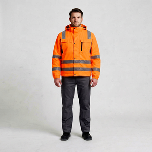 Chaqueta Reflectante de Alta Visibilidad Profesional con Capucha, Ropa de Trabajo para Exteriores, Chaqueta de Seguridad, Suministro de Fábrica Personalizado - Product Image 1