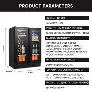 Vinopro Hochwertige eingebaute verschiedene kunden spezifische OEM-Design 96L 28 Flaschen Weinkeller Kompressor Kühlschrank