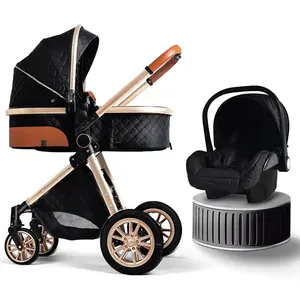 Sistema di Viaggio 3-in-1 Leggero e di Lusso: Seggiolino Auto per Neonati, <span class=keywords><strong>Passeggino</strong></span> Completo in Lino, Culla Pieghevole per Jogging - Product Image 1