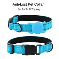 Collier réfléchissant multicolore pour animaux de compagnie avec support AirTag, en tissu de plongée doux rembourré, avec clip en D soudé, réglable – Produits pour animaux