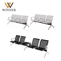 Fauteuil d'Attente Public 3-5 Places, Banc Tandem en Acier pour Aéroport, Hôpital, Zone d'Attente, Siège d'Accueil