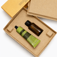 Plateau en pulpe moulée sur mesure, biodégradable, pressé à sec, emballage haut de gamme en pulpe recyclée pour flacon de cosmétique, soin de la peau et crème pour les yeux
