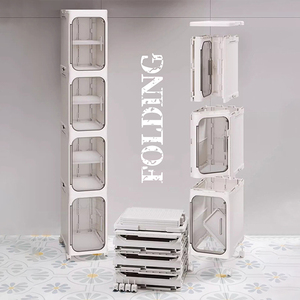 Chariot de rangement à roulettes en <span class=keywords><strong>plastique</strong></span> multi-usages Facile à assembler Chariot <span class=keywords><strong>utilitaire</strong></span> Tiroir mince Casier de salle de bain Organisateur de sol - Product Image 3