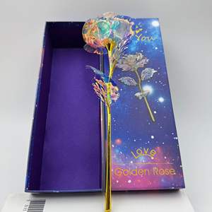 <span class=keywords><strong>Rosa</strong></span> in Foglia d'Oro 24k con Scatola Regalo e LED, Fiore Artificiale Galassia per Natale e San <span class=keywords><strong>Valentino</strong></span> - Product Image 4